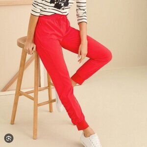 CHICO'S Zenergy Ruched Woven Jogger Pants Size 3.5=US Size 18 Red -EUC